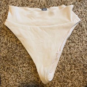 High waisted ribbed cheeky swimsuit bottoms